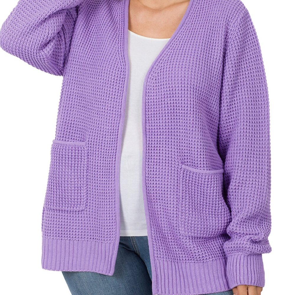 Open Cardigan in Lavender